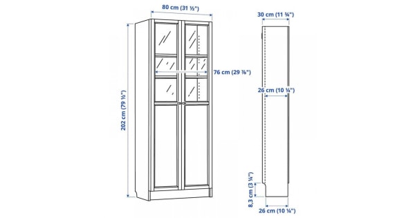 Ikea billy bookcase measurements cheap